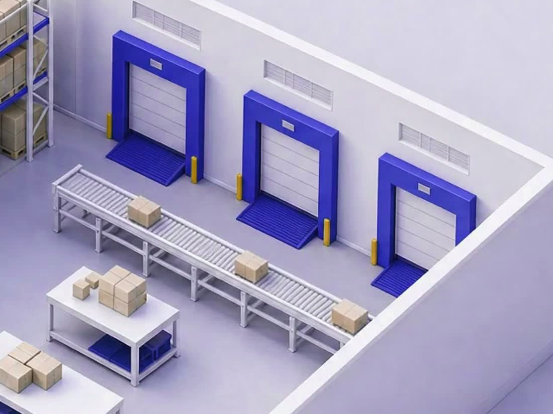 Loading docks at a fulfillment warehouse